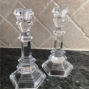 Set of Vintage Tiffany Crystal Plymouth candlestick holders candlesticks